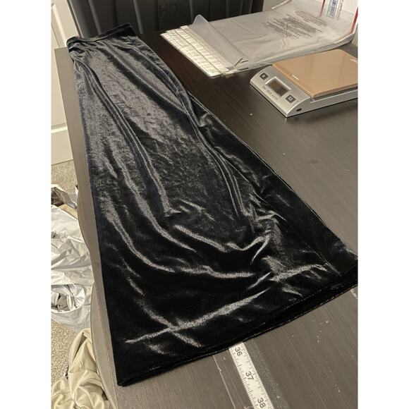 Vintage Womens Maxi Skirt Size Medium Black Velvet Pull On Witchy Whimsigoth 90s - Picture 7 of 8